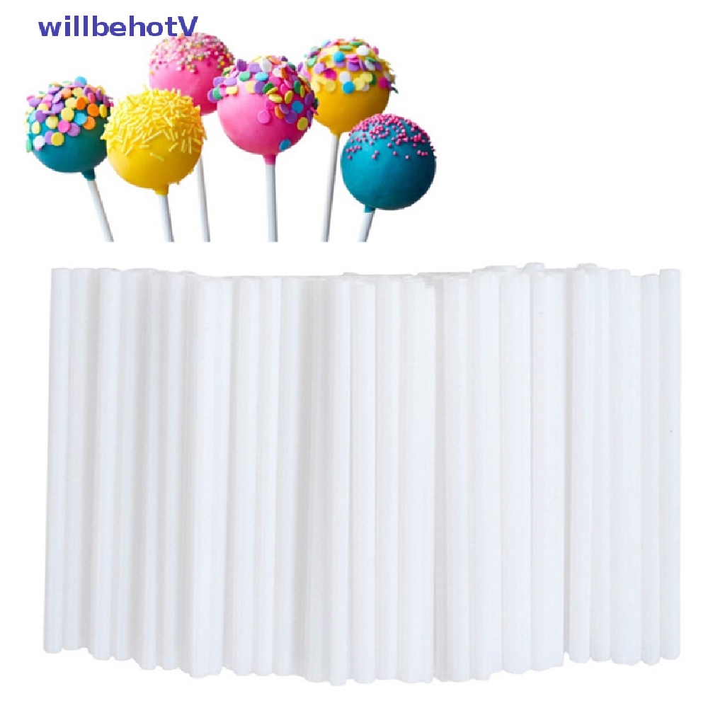 [WillbehotV] 100pcs/set Disposal Lollipop Sticks Candy Pops Plastic Sucker Tubes Sticks Tools [NEW]