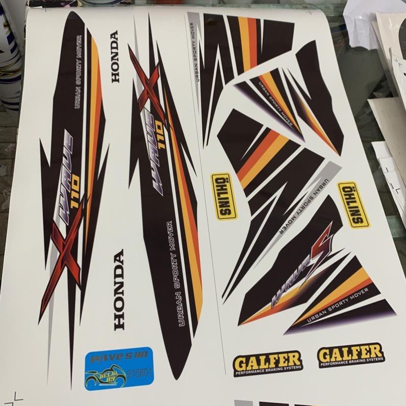 [ Ảnh Thật ] Tem Chế Wave 110 Cán 3 Lớp 915801 Đen