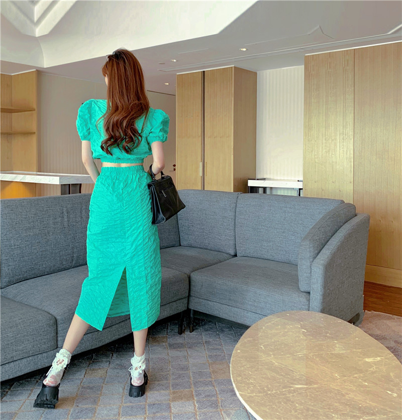 Set Chân Váy Lưng Cao Và Áo Tay Phồng Thời Trang Quyến Rũ Cho Nữ  váy | BigBuy360 - bigbuy360.vn