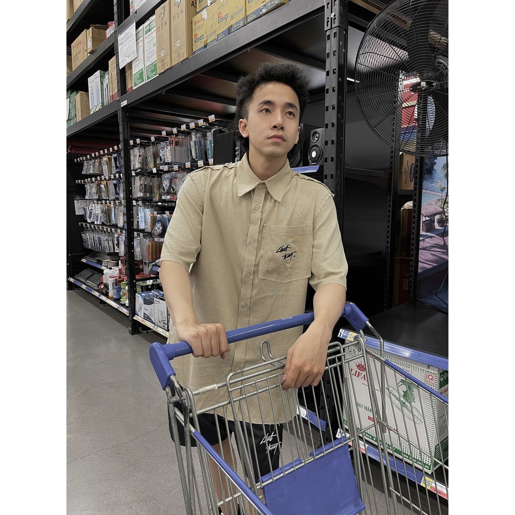 ÁO SƠ MI nam Linen rách CHUOT TRANG HOMELESS