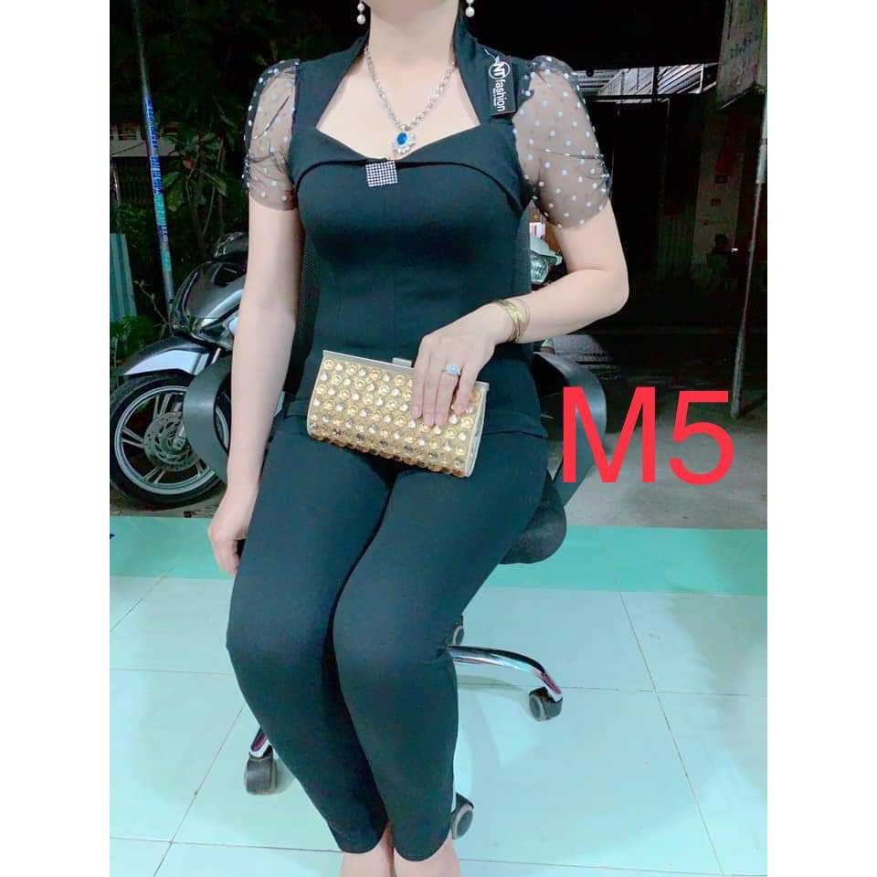 Đồ Bộ Nữ Tay Ren Chấm Bi Chất Cát Hàn Mềm Mịn, Không Nhăn, Không Xù | BigBuy360 - bigbuy360.vn