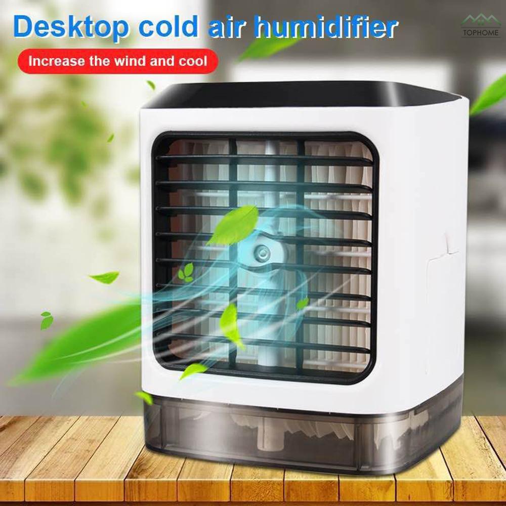 Fan  Ť Portable Mini Air Conditioner with 433MHz Remote Control Desktop Air Cooler Humidifier USB Mini Fan with LED Light for Home or Office