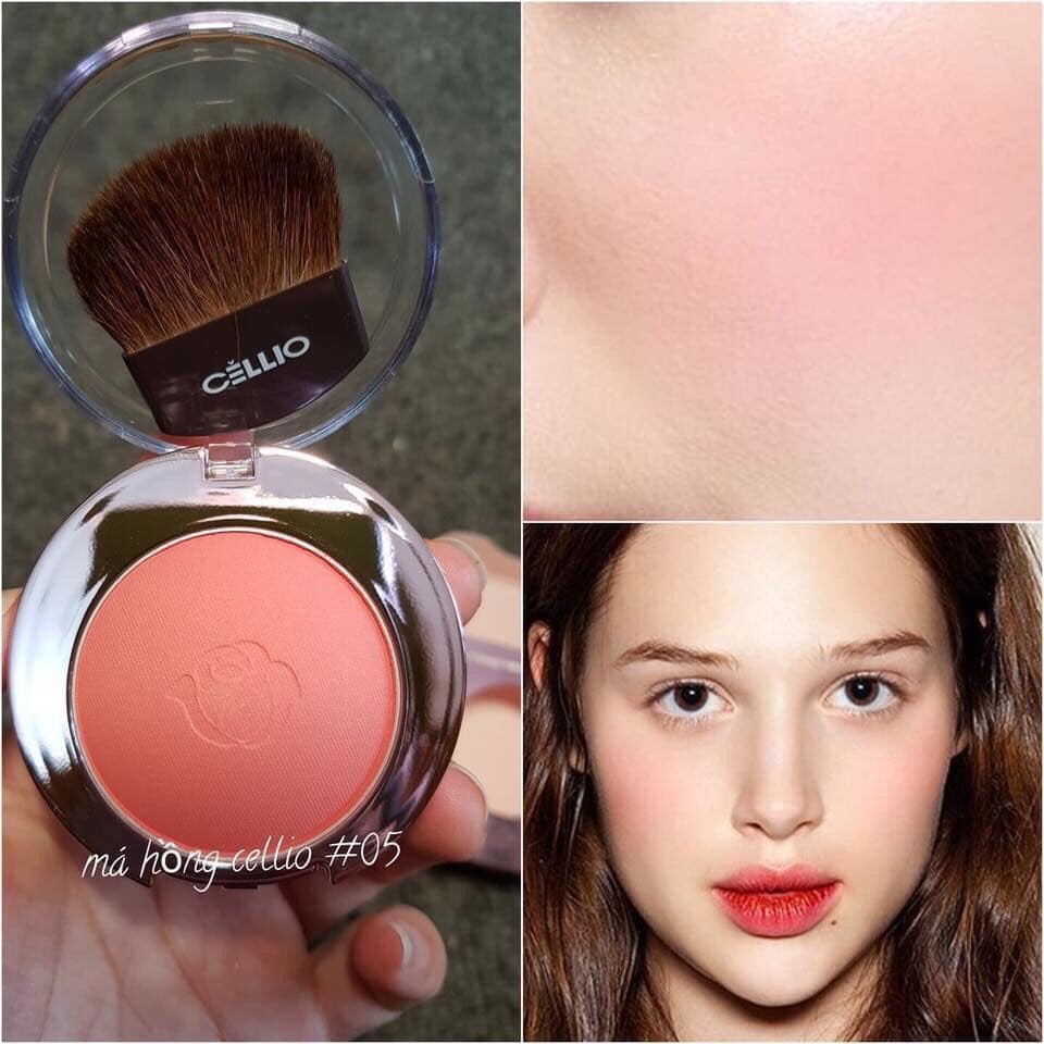 Phấn Má Hồng Cellio Chính Hãng - Hàn Quốc - Phấn Má Ngọc Trai Cellio Shining Blusher