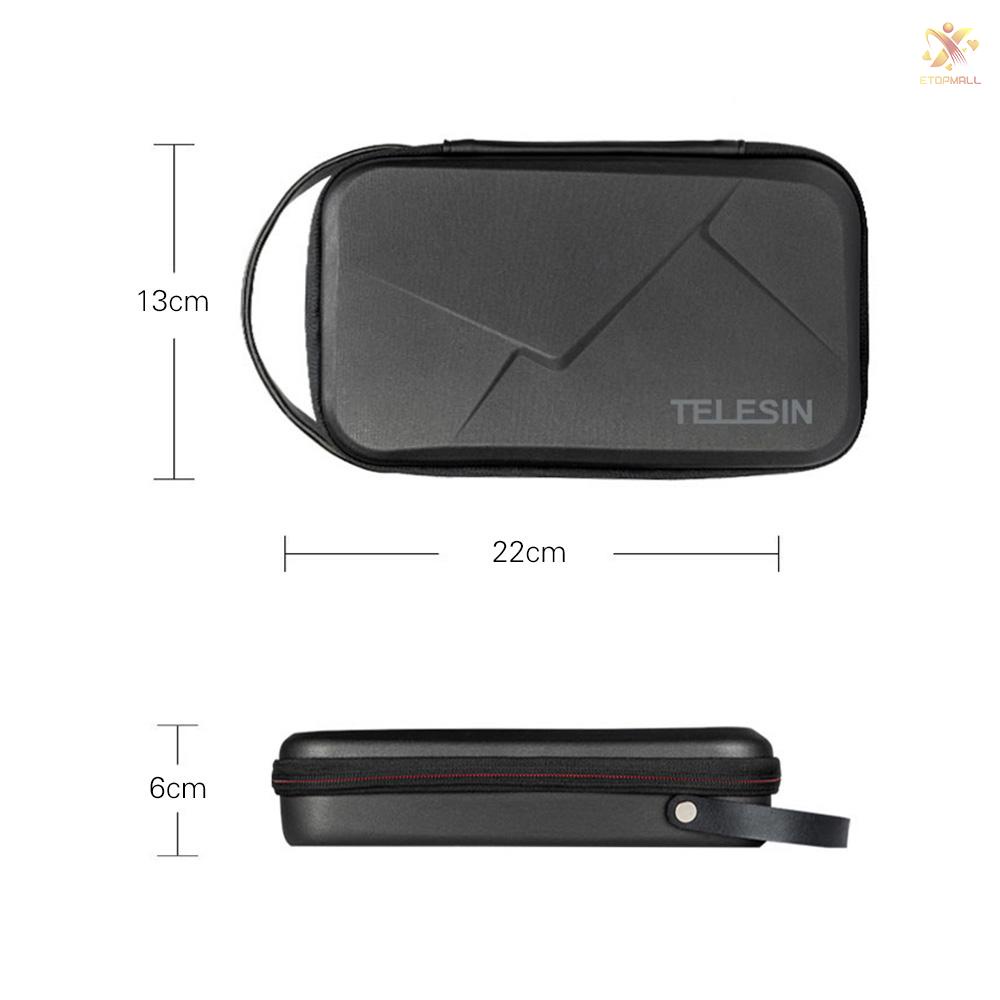 ET TELESIN Portable Storage Bag Waterproof EVA Carrying Case DIY Storage Box Compatible with DJI OSMO Action OSMO Pocket   8/7/6/5 Action Camera and Related Accessories