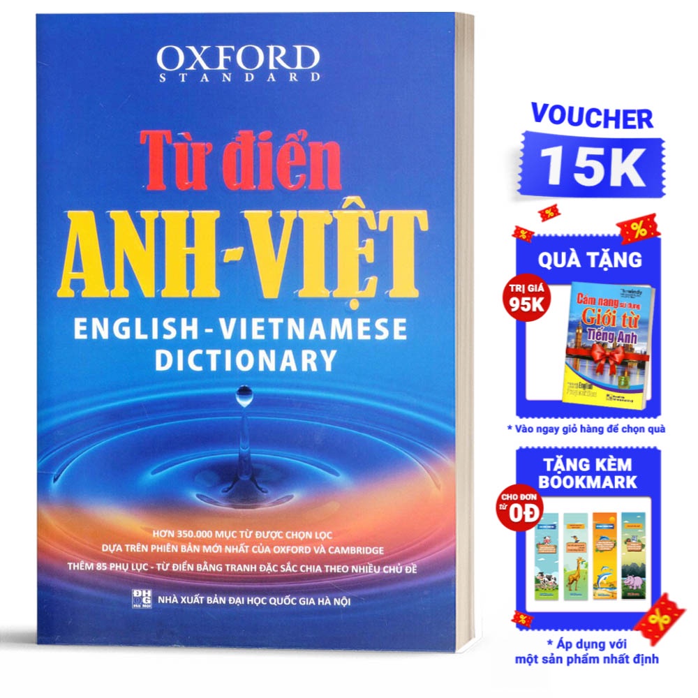 Sách - Từ Điển Anh Việt Phiên Bản Bìa Xanh Cứng - Giải Nghĩa Đầy Đủ Ví Dụ Phong Phú