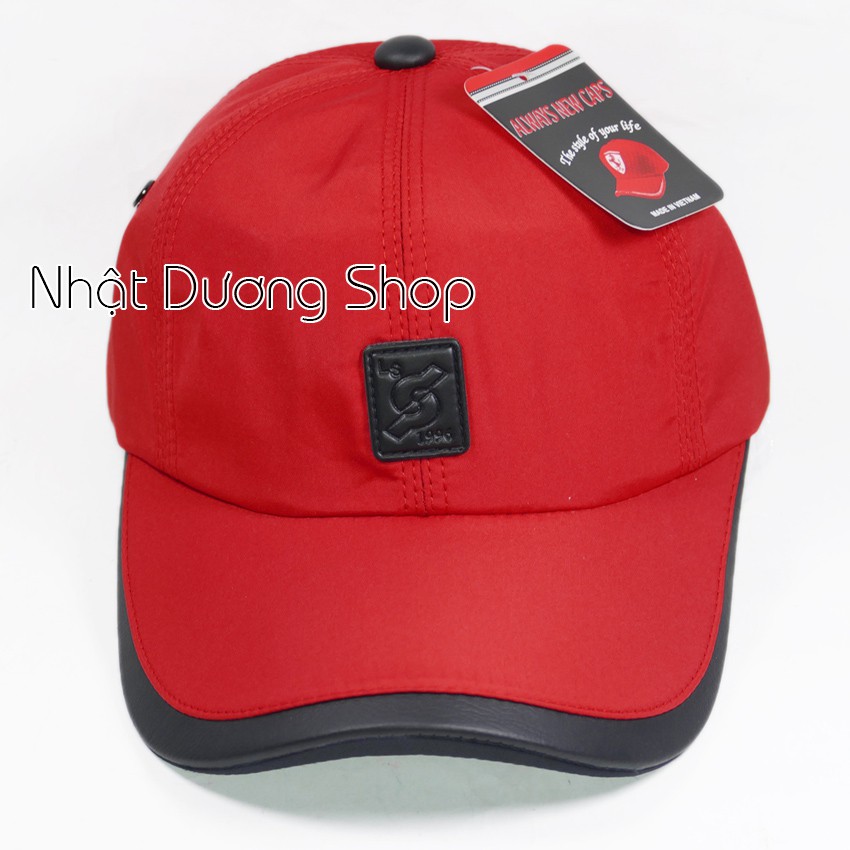 [Nhiều màu] Nón kết nam nữ thời trang vải dù trơn bóng, bọc da mỏ kết của nón độc đáo