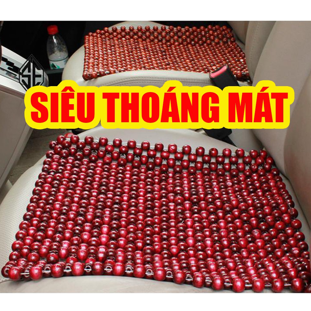 Lót ghế hạt gỗ đa năng, Miếng đệm ghế văn phòng, ghế ô tô KT 45x45cm, siêu thoáng mát