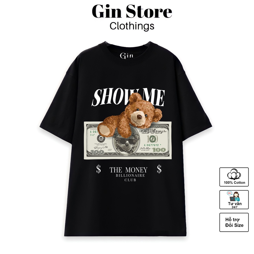 Áo thun hình Gấu 1 HOTTREND BEST SELLER Cotton Co giãn 4 chiều