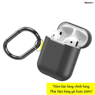 Ốp lưng chống sốc có móc khoá đeo cho Airpods Baseus Let''s go Woven Label Hook Protective Case(cho AirPods 1/2)