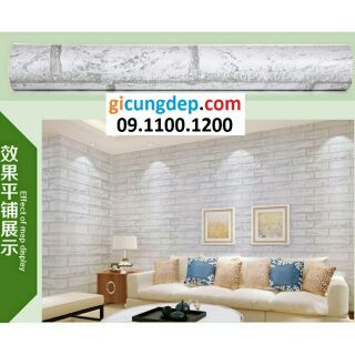 14m (7m2) Giấy dán tường giả gạch trắng