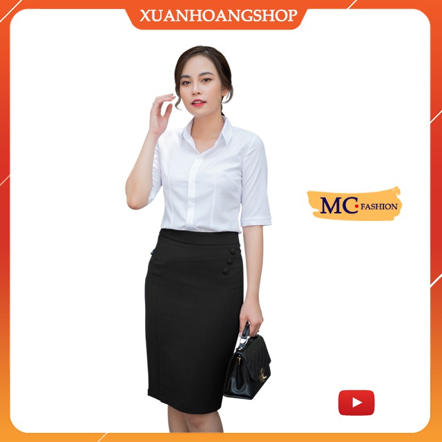 Áo Sơ Mi Trắng Nữ Công Sở Đẹp Mc Fashion, Tay Cộc, Dài, Lửng, Lỡ, Size Đủ, Chất Vải Mát, Co Giãn Nhẹ, A0074 | BigBuy360 - bigbuy360.vn
