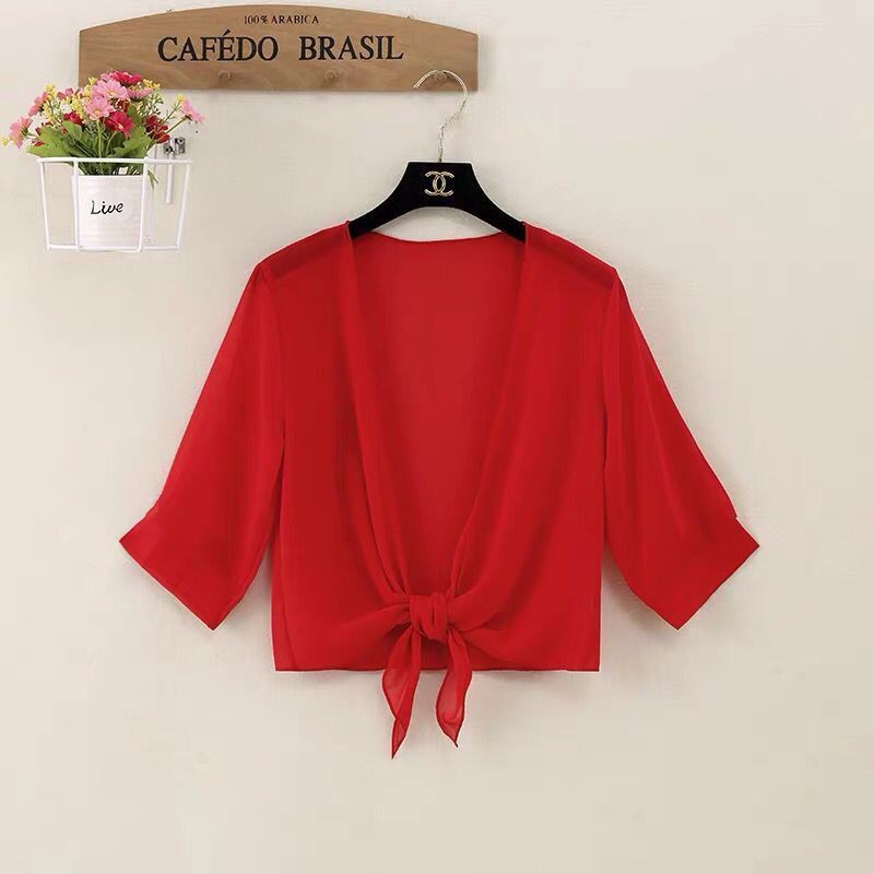 Áo Khoác Cardigan Chiffon Mỏng Dáng Ngắn Chống Nắng | BigBuy360 - bigbuy360.vn