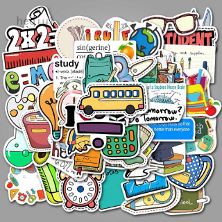 Set 50 miếng dán họa tiết graffiti dễ thương trang trí laptop/va li/xe máy