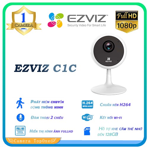 Camera wifi 2MP EZVIZ C1C 1080P - BH 24 Tháng chính hãng, cam góc rộng