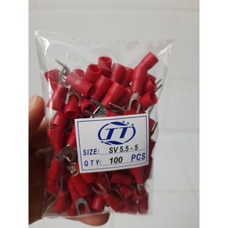 Đầu cos chữ Y phủ nhựa SV1.25-3 SV2-3 SV2-4 SV2-5 SV3.5-5 SV5.5-5 bịch 100 cái