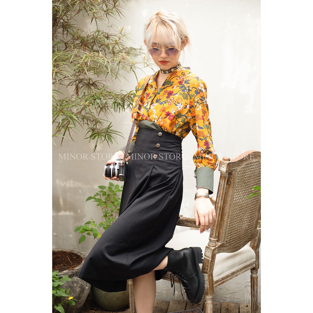 [Mã FAGREAT55 giảm tới 50K đơn 250K] CHÂN VÁY DÀI 6 NÚT [MINOR JADE] | BigBuy360 - bigbuy360.vn
