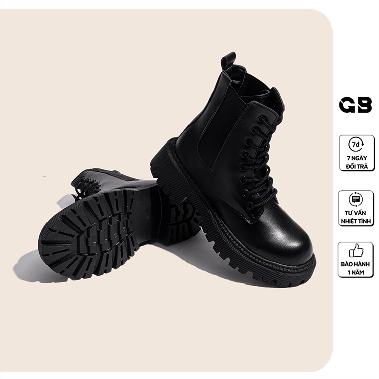 [Mã WABRMH99 giảm 12% đơn 99K]Giày Boot Nữ Cổ Cao Cột Dây Cao 4 cm giayBOM B1634