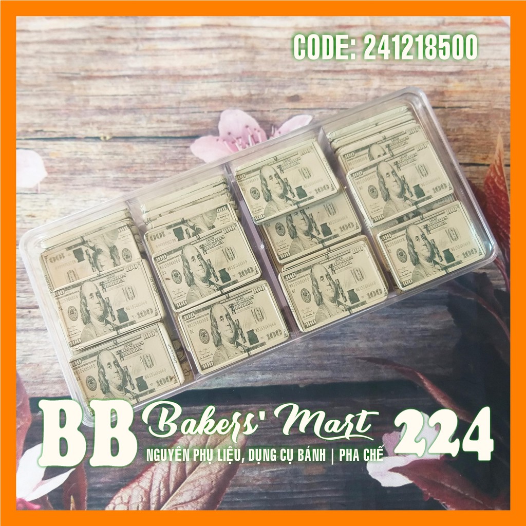 Kẹo Socola Chocolate hình tờ Đô La Dollar Mỹ nhỏ - Hộp 500gr