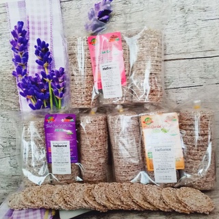 Bánh không đường cho người ăn kiêng - Bánh gạo lứt Hellorice 500g - hữu cơ thảo dược bổ sung chất xơ và khoáng chất