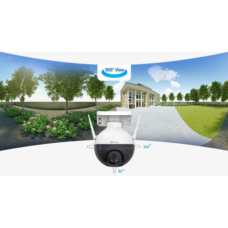 Camera wifi ngoài trời, xoay 360 độ, còi đèn báo động, Ezviz H8C C8PF 2MP C8W 4MP 2K,màu ban đêm, Đàm thoại - chính hãng