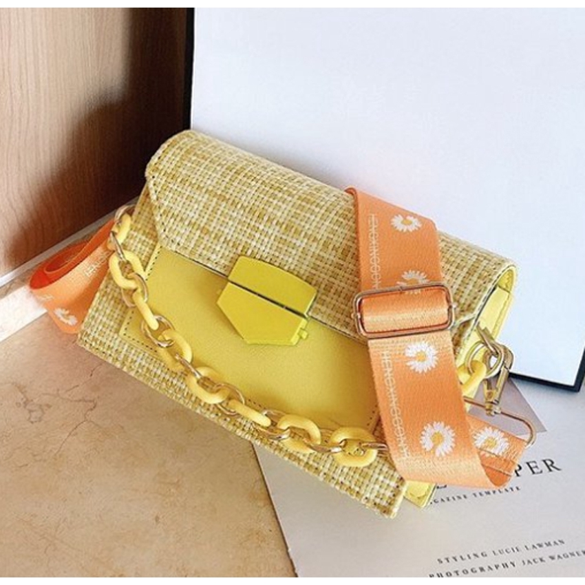 TÚI ĐEO CHÉO NỮ DA DẠ DÂY HOA CÚC BH 471 | BigBuy360 - bigbuy360.vn