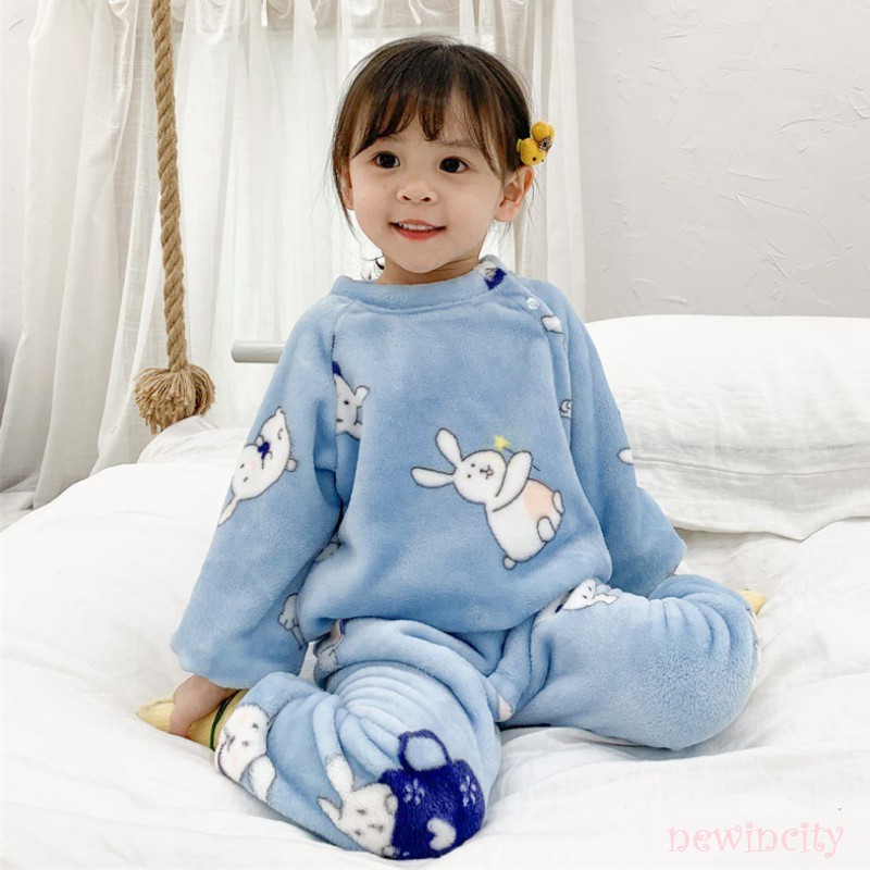 Set đồ ngủ hoạ tiết hoạt hình phong cách Hàn Quốc cho bé gái