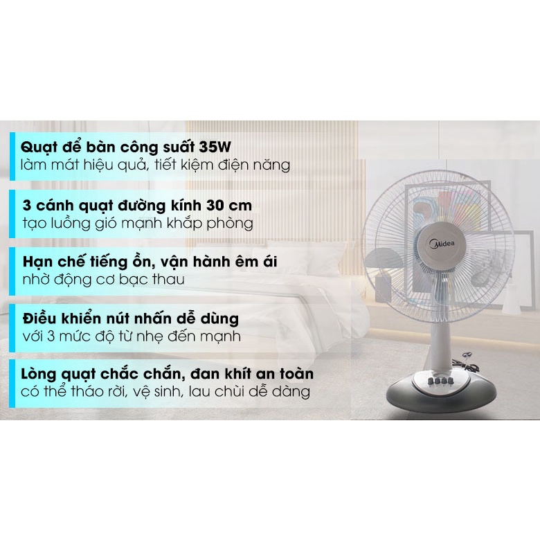 Quạt bàn Midea FT30-Y8BA cao cấp