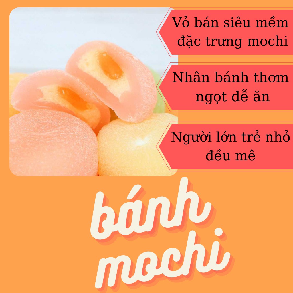 Bánh mochi Đài loan nhân kem lạnh gói 12 chiếc đủ vị Mango Food, đồ ăn vặt Hà Nội