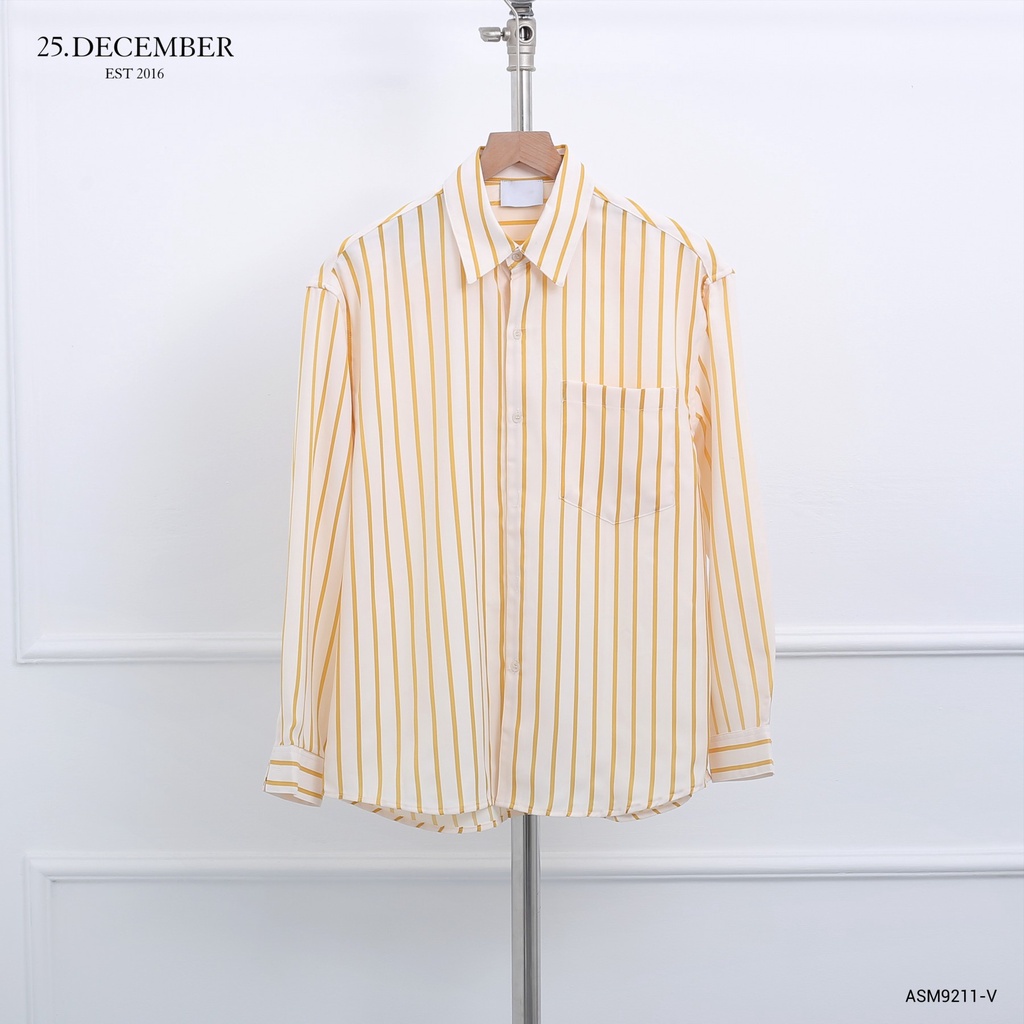 Áo sơ mi nam kẻ sọc, chất cotton dầy dặn, đẹp - Thương hiệu 25.December mã ASM9211