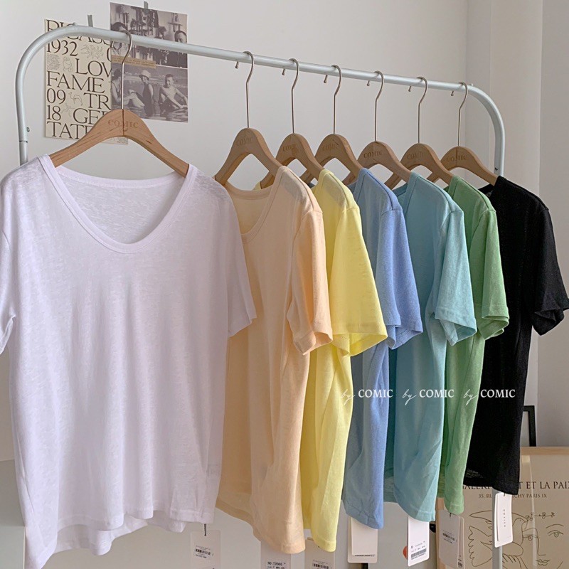 Áo thun giấy pastel basic tee comic