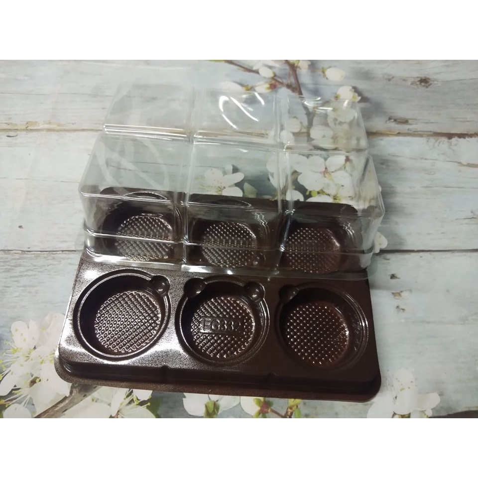 BỘ 50 HỘP BÁNH NHỰA TRÒN 6 NGĂN FG332 - MỖI NGĂN 5 CM, CAO 4.5CM