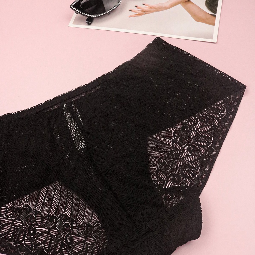 Quần Lót Nữ Toàn Ren Luperi Kiểu Dáng Lưng Cao Chất Liệu Thoáng Mát Co Giãn Bền Màu An Toàn Cho Làn Da Sp753