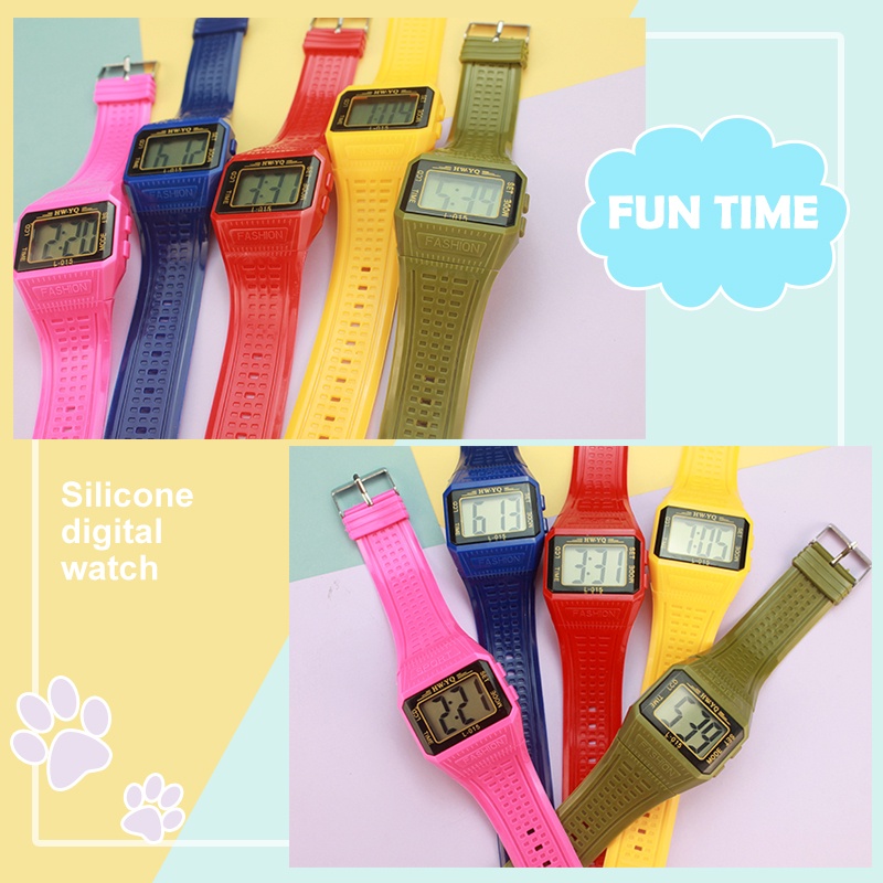 LWCC T01 Đồng hồ kỹ thuật số thời trang mặt vuông cổ điển cho unisex