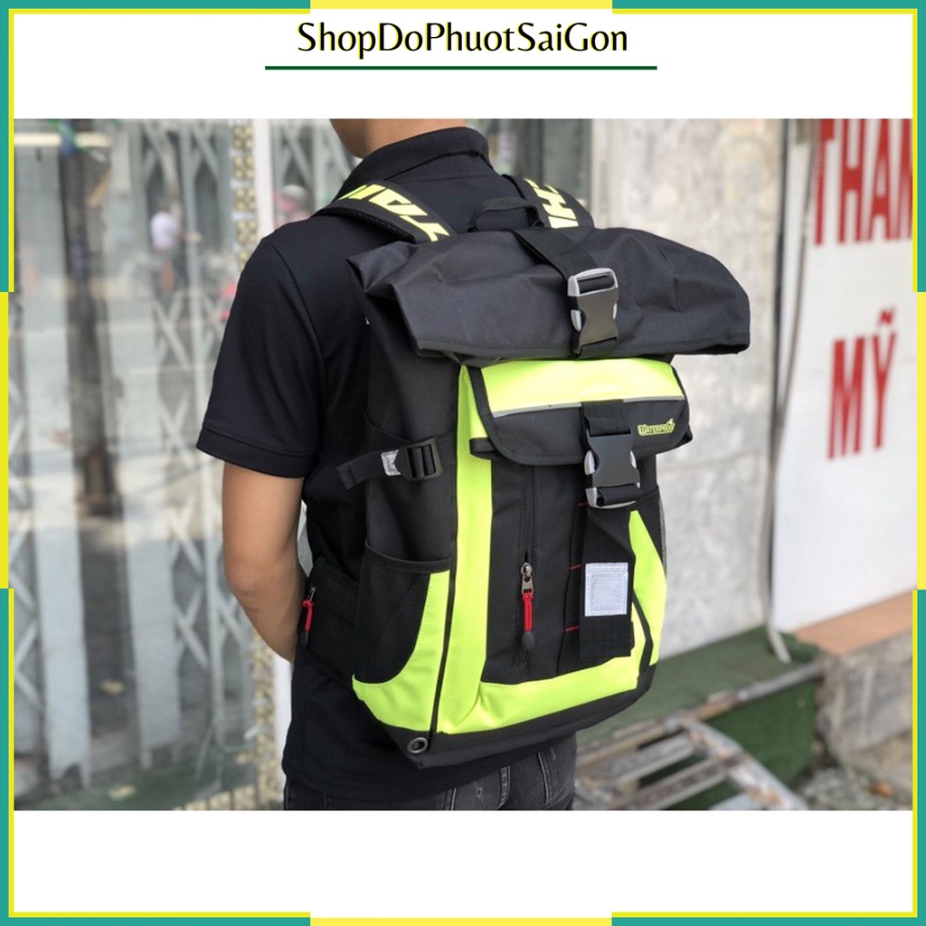 Balo Taichi 271 Chống Nước Đi Mưa Màu Xanh Dạ Quang