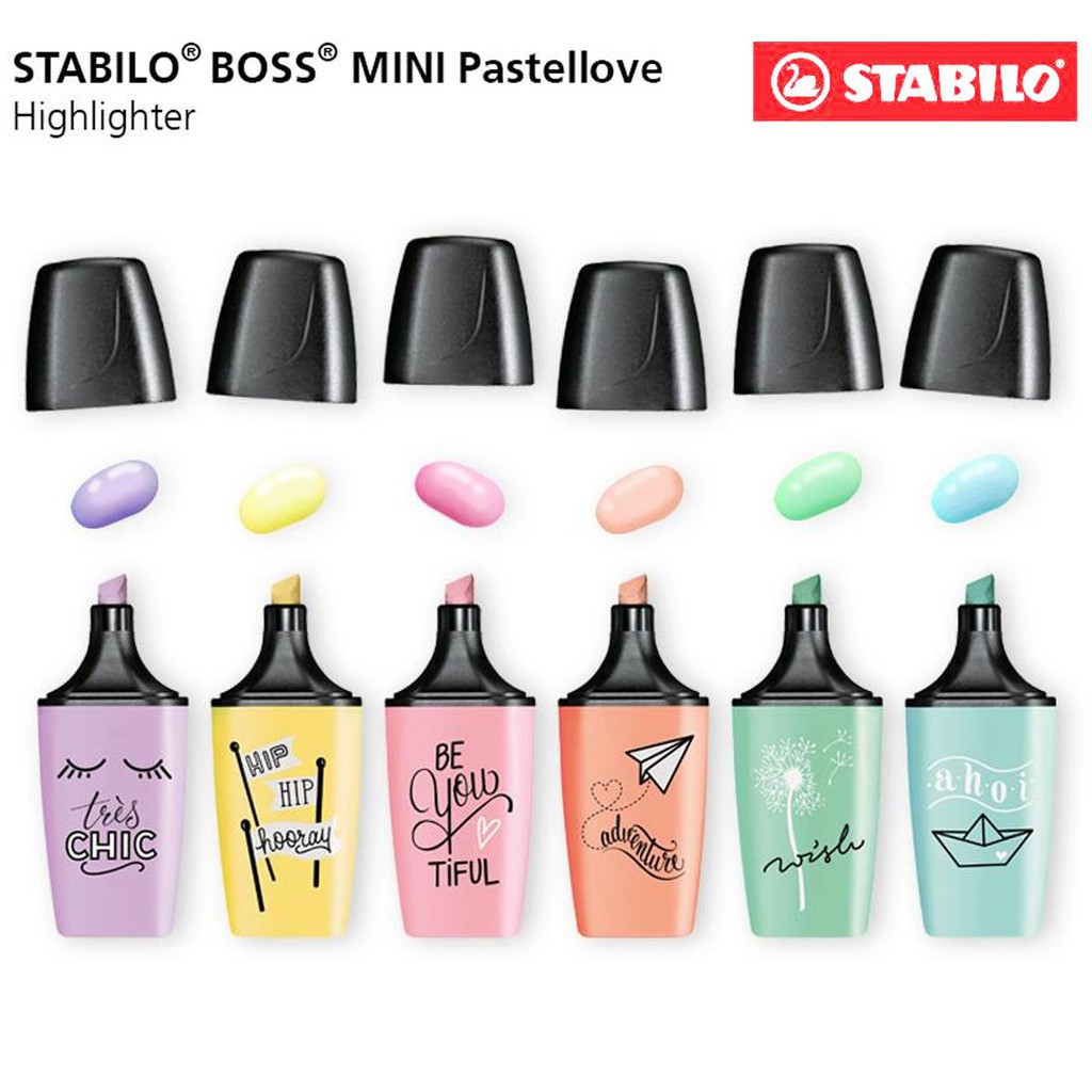 Bộ 6 bút dạ quang Stabilo Boss Original Mini Pastellove Highlighter - Pastel Colors