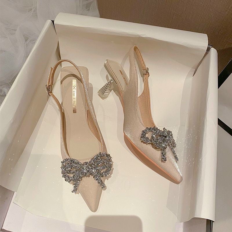 Giầy cao gót nơ đá 3cm siêu hót kèm video và ảnh thật