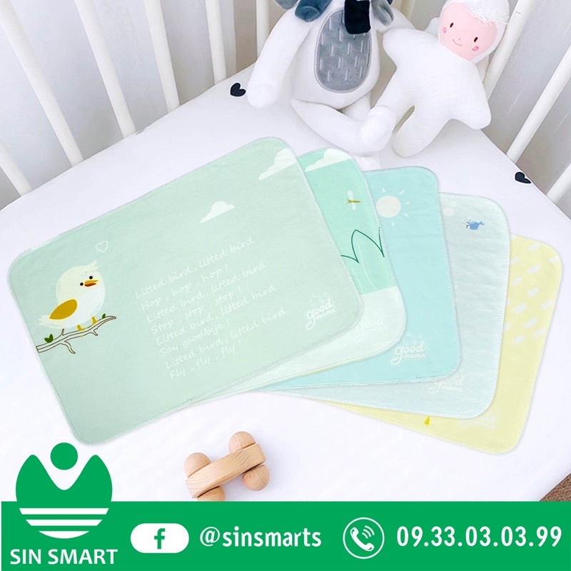  SET 5 MIẾNG LÓT CHỐNG THẤM GOODMAMA COTTON KHỔ 30X40CM