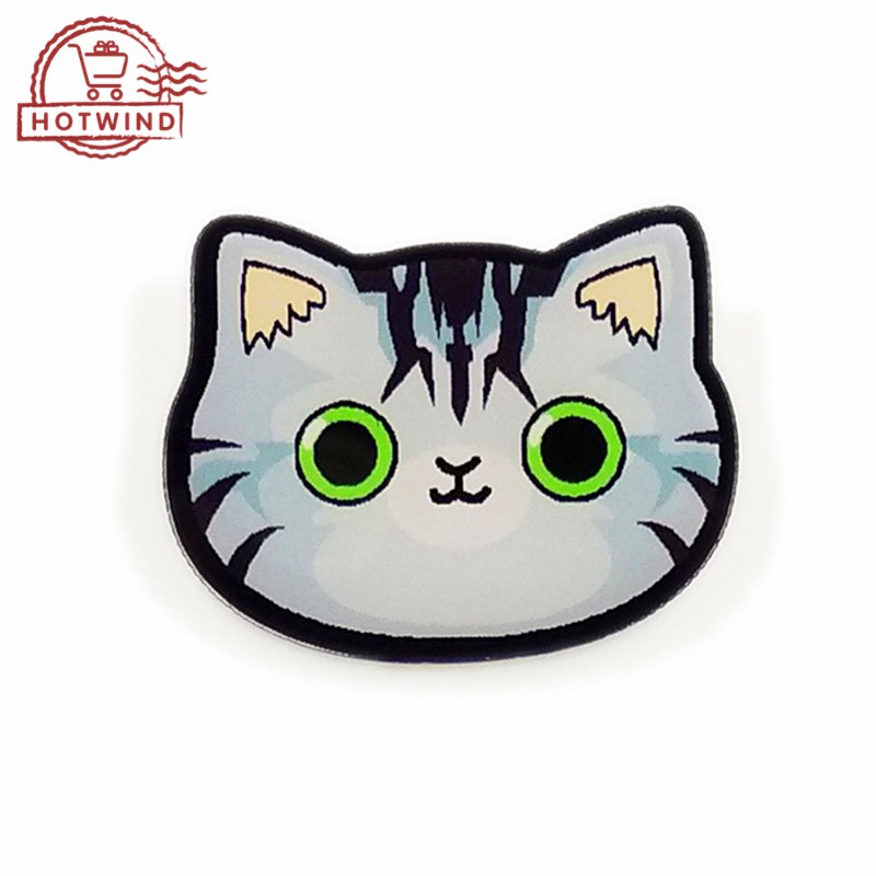 Trâm cài áo bằng kim loại hình chú mèo ngộ nghĩnh xinh xắn dễ thương