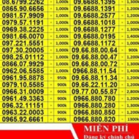 [SALE MẠNH] Sim Đẹp Phong Thủy Số Đẹp Dễ Nhớ Giá Từ 500k