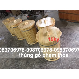 Thùng gỗ đựng gạo-thùng đựng gạo 15ky