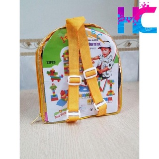 Balo đồ chơi lắp ghép - lego xếp hình 72 chi tiết
