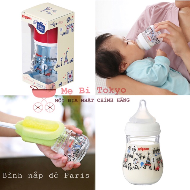 Bình sữa Pigeon phiên bản My Precious bình 80ml, 160ml thuỷ tinh