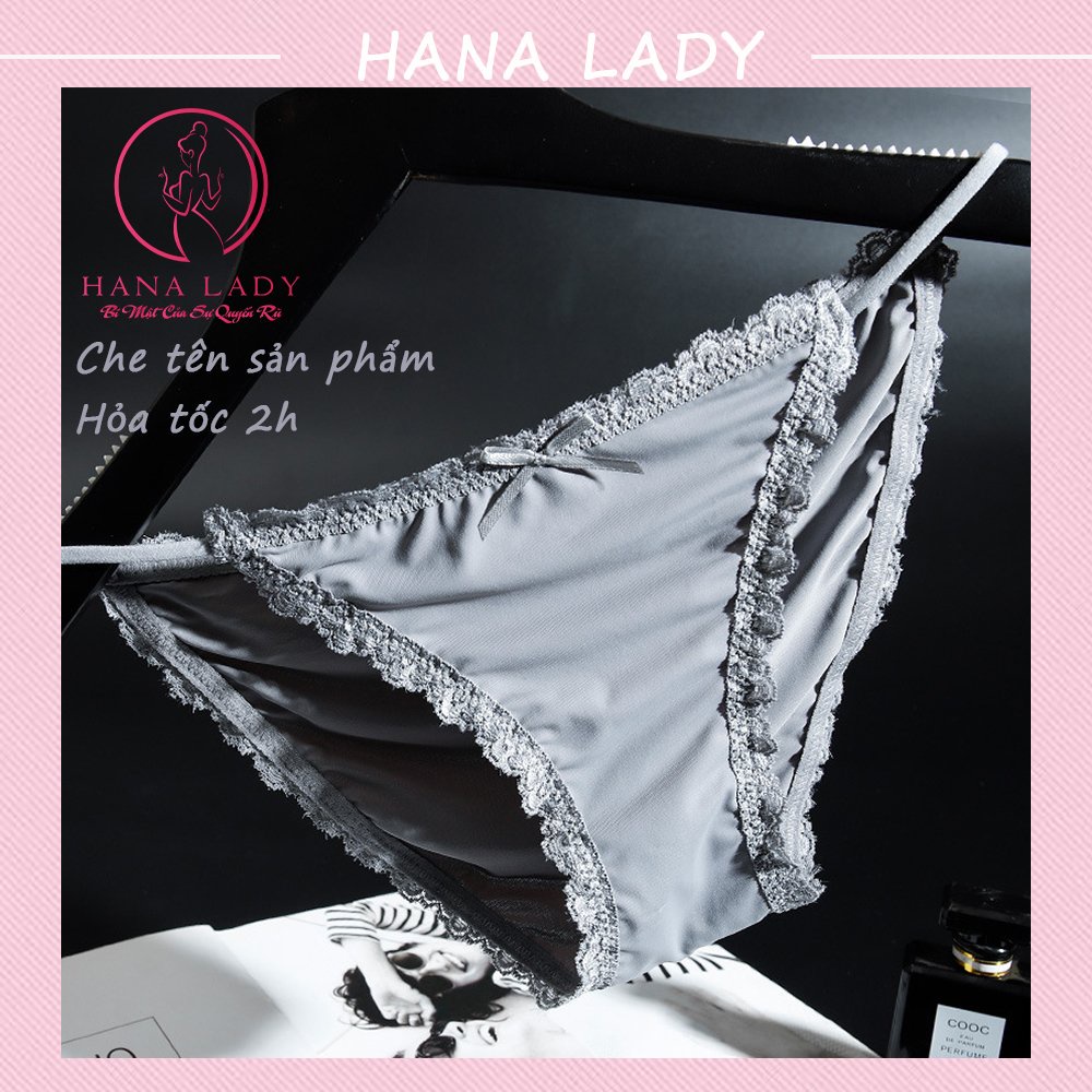 Quần lót quyến rũ - Quần chip dây thun cotton phối ren cao cấp LK097
