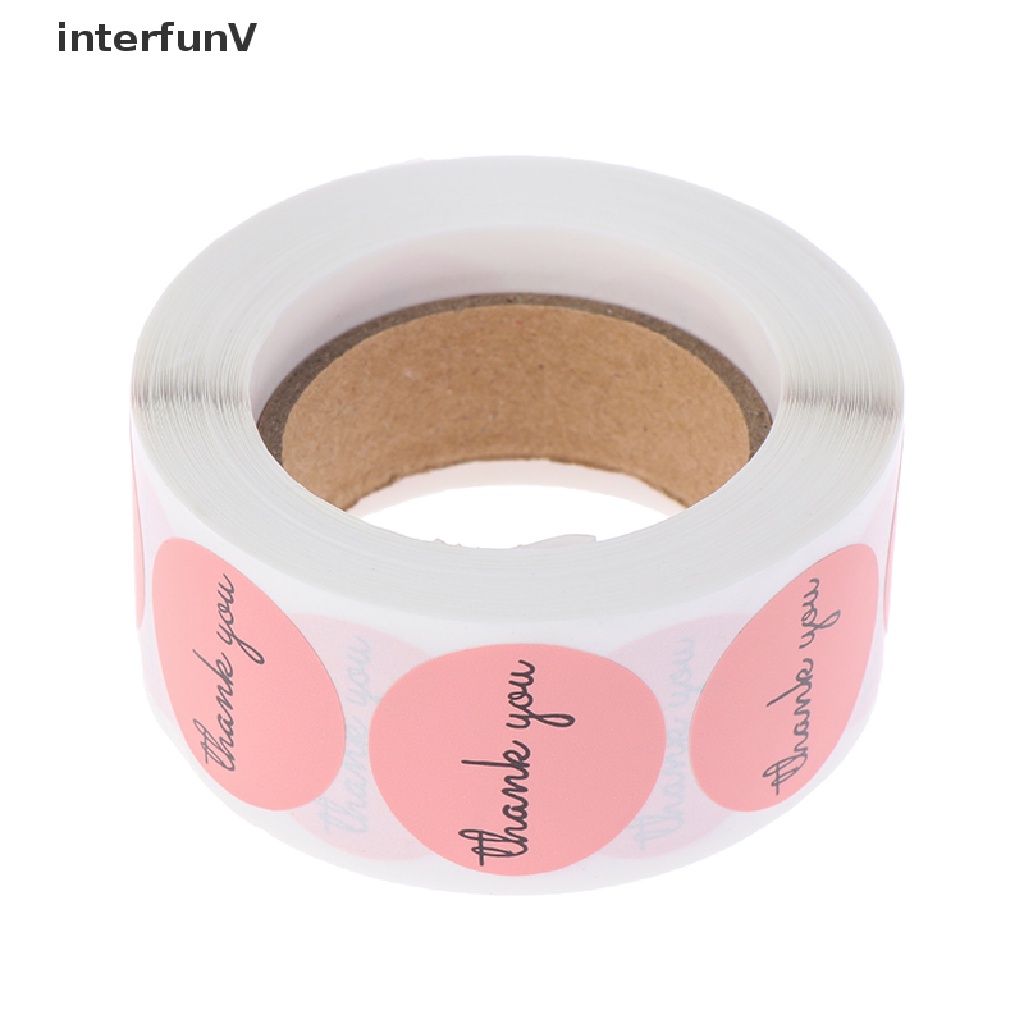 Set 500 Sticker Thank You 1inch Màu Hồng Dùng Để Dán Nhãn Trong Lễ Hội