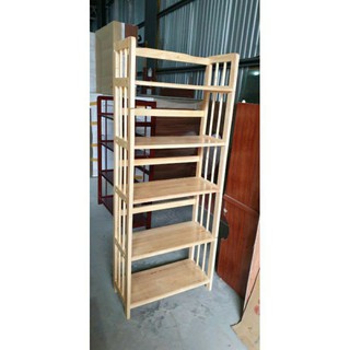 [Loại 1,8cm] Kệ Gỗ Giá Sách Đa Năng 50cm 5 Tầng Bằng Gỗ Cao Su Tự Nhiên( Hàng Xuất Khẩu)