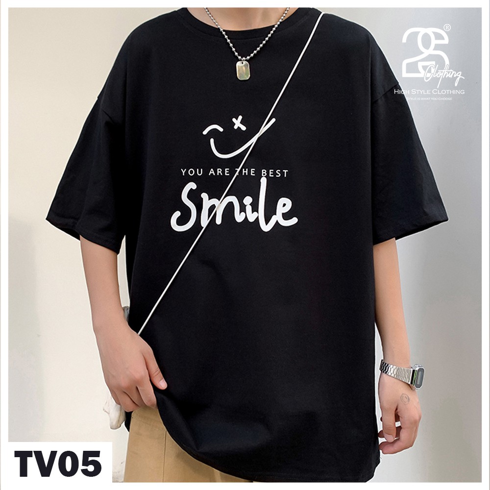 Áo Tay Ngắn Unisex Form Rộng Nữ Nam 2s Clothing Áo Thun Unisex Cổ Tròn Cotton Oversize Giá Rẻ In Hình Smile Drew TV05 | BigBuy360 - bigbuy360.vn