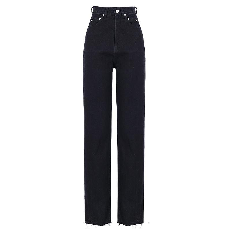 ✆Quần Dài Ống Rộng Màu Đen Phong Cách Retro Cho Nữ