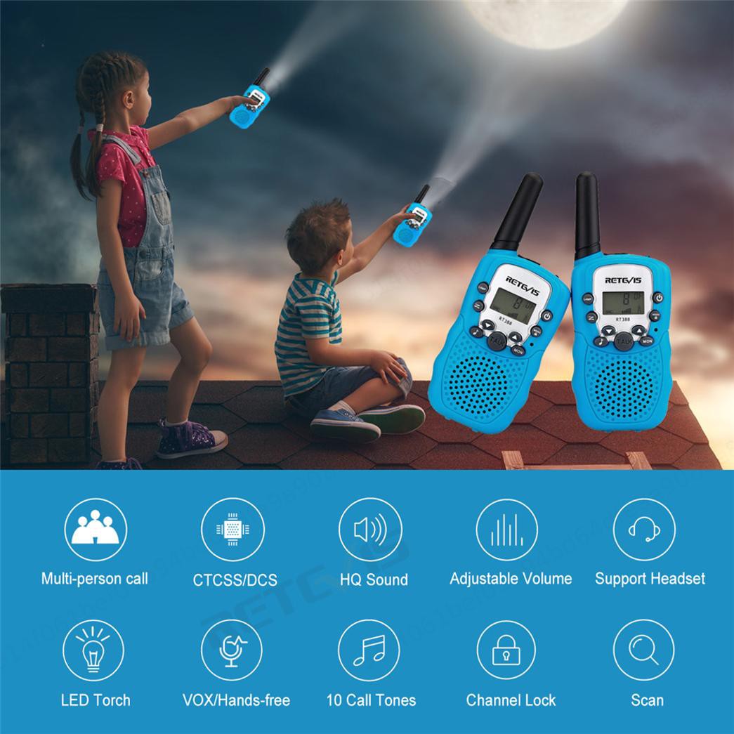 1 pair RETEVIS RT388 Kids Walkie Talkie Walkie Talkies 2pcs Mini Two Way Radio Station PMR Gift for Kids / Family Use / Camping 100 800M | walkie talk