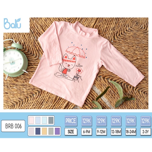 Áo cổ 3 phân Baru sợi tre