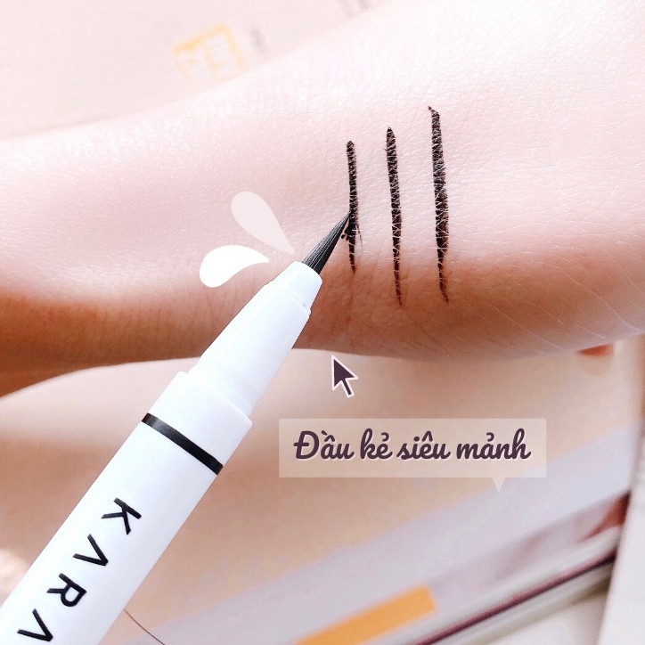 Bút Kẻ Mắt Nước Karadium Không Trôi Waterproof Brush Liner Black - Vỏ Trắng